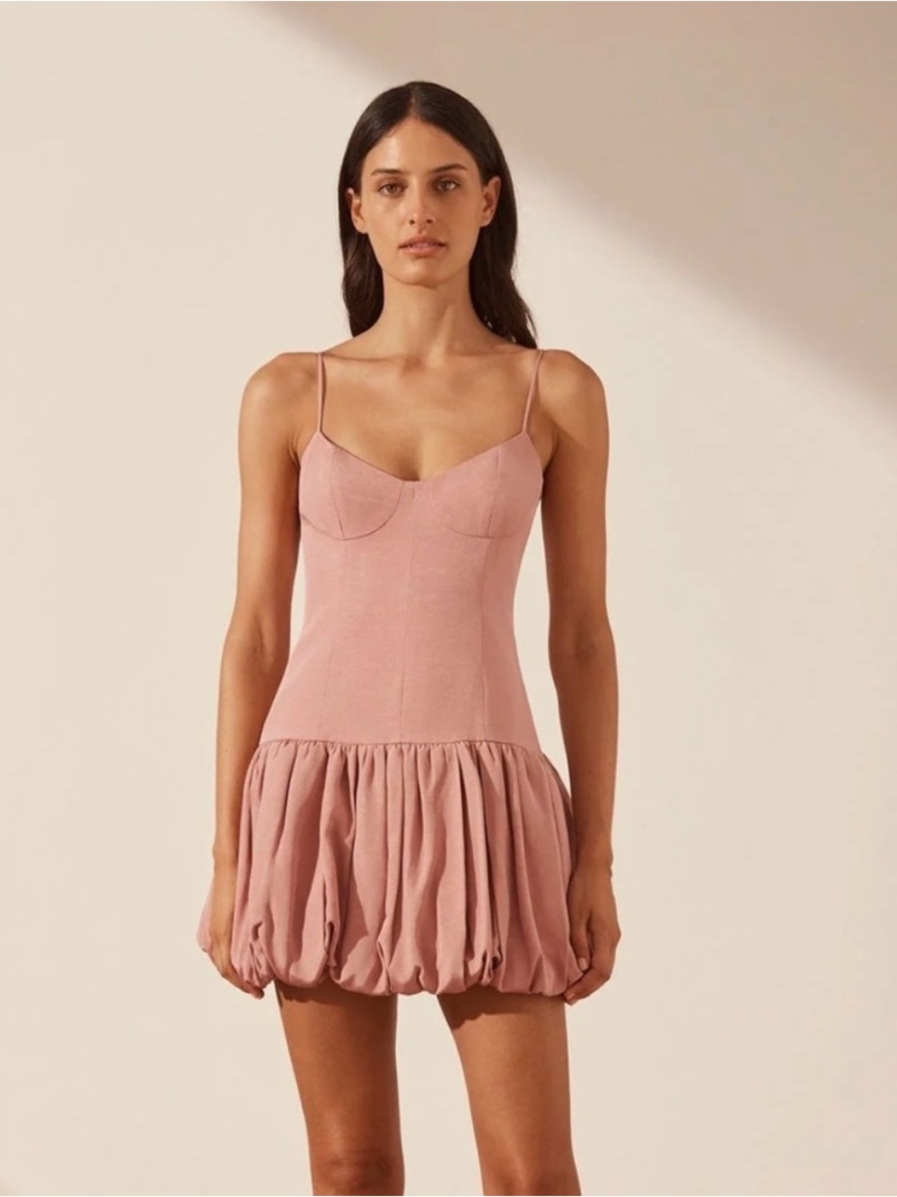 Shona Joy Spaghetti Strap Bubble Hem Mini Dress size 8